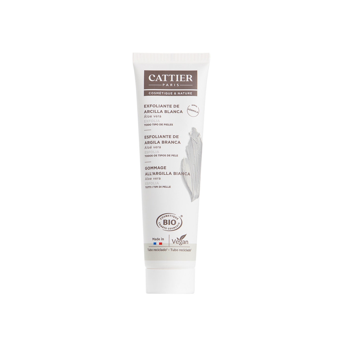 Crema exfoliante facial con arcilla blanca 100ml Cattier