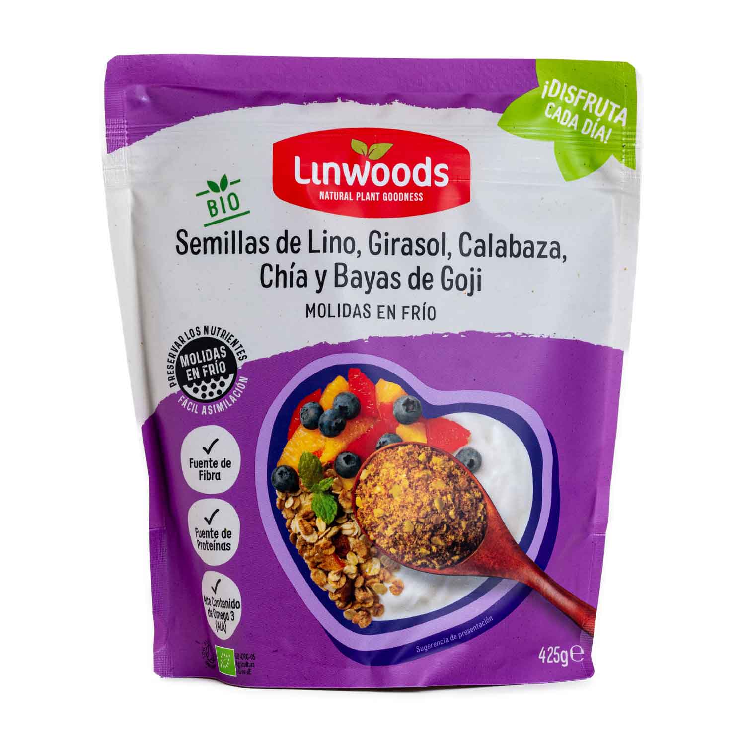 Semillas de Lino, Girasol, Calabaza, Chía y Bayas de Goji 425g Linwoods