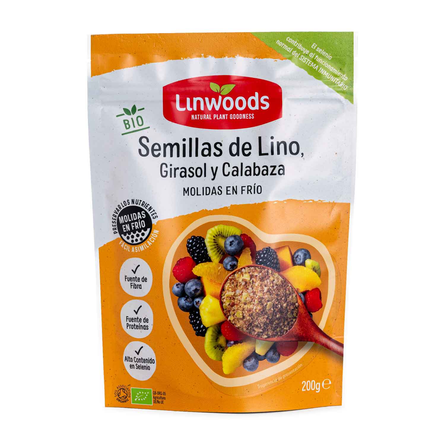 Semillas Lino, Girasol y Calabaza 200g Linwoods