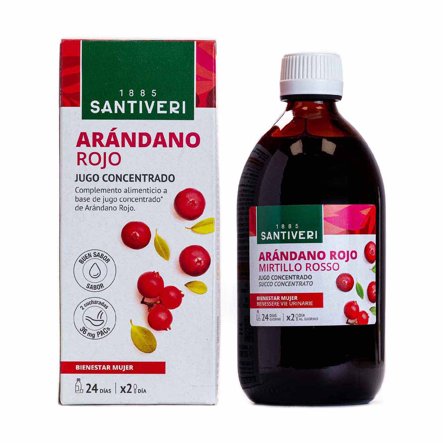 Jarabe arandano rojo concentrado 490ml Santiveri