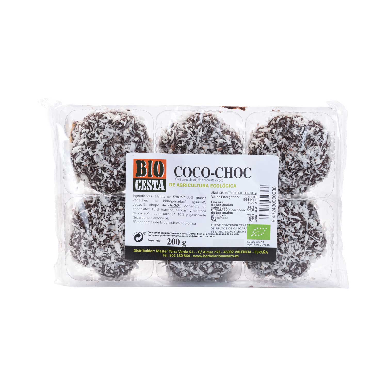 Galletas coco choc 200g Bio Cesta
