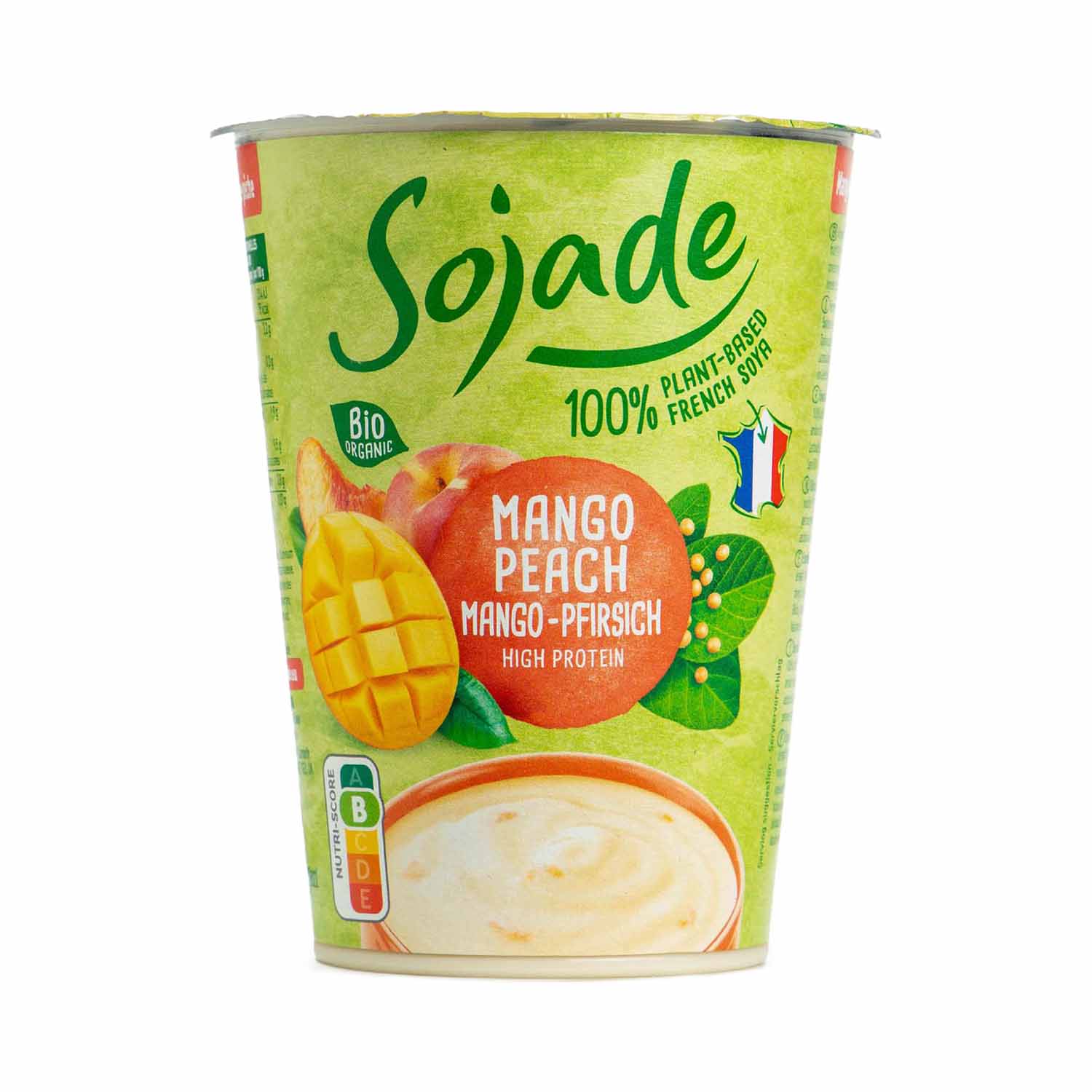 Postre de soja, mango y melocotón 400g Sojade