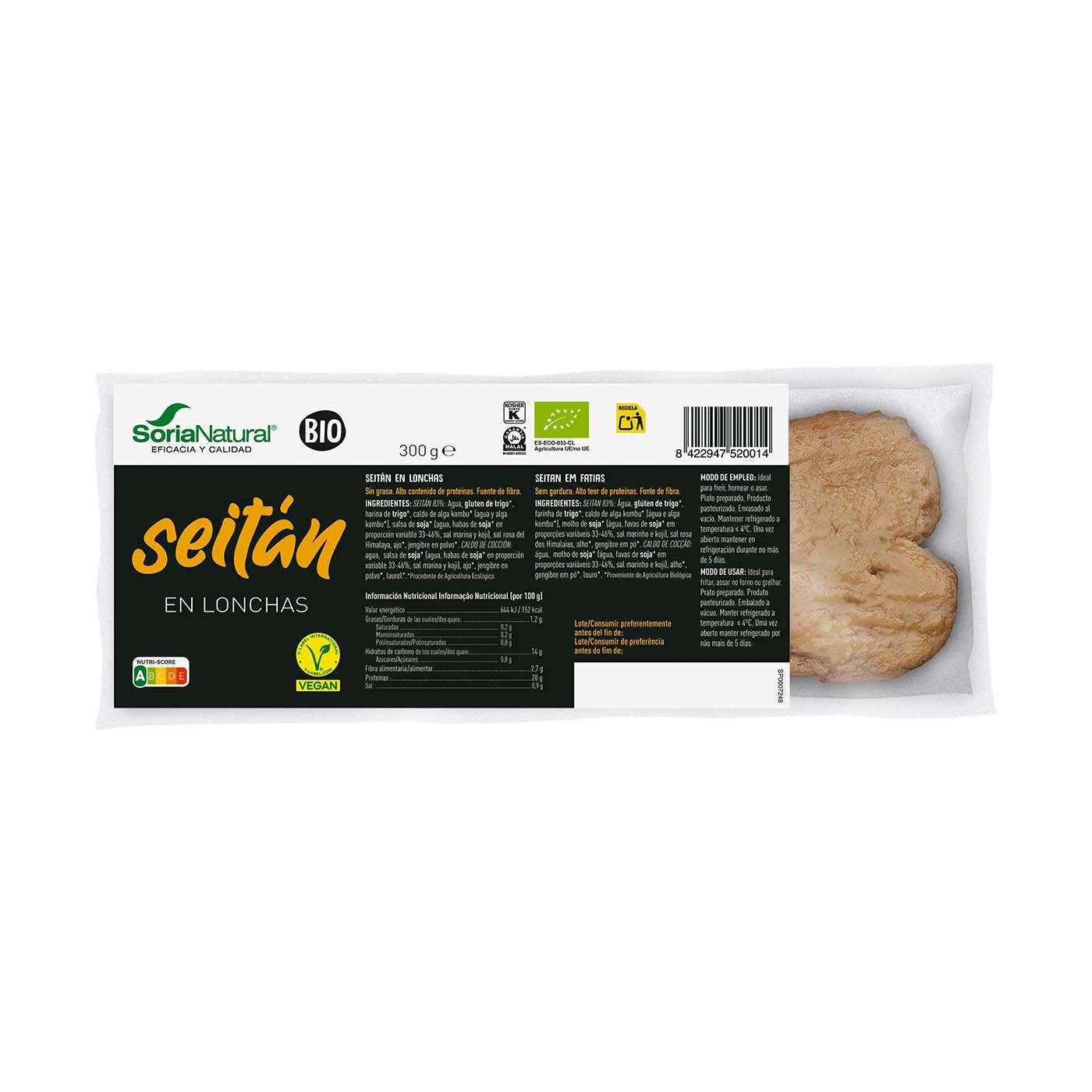 Seitán en Lonchas 300g Soria Natural