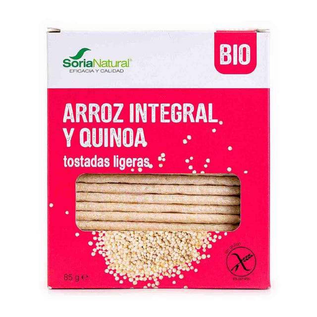 Tostadas ligeras integrales de arroz y quinoa 95g Soria Natural