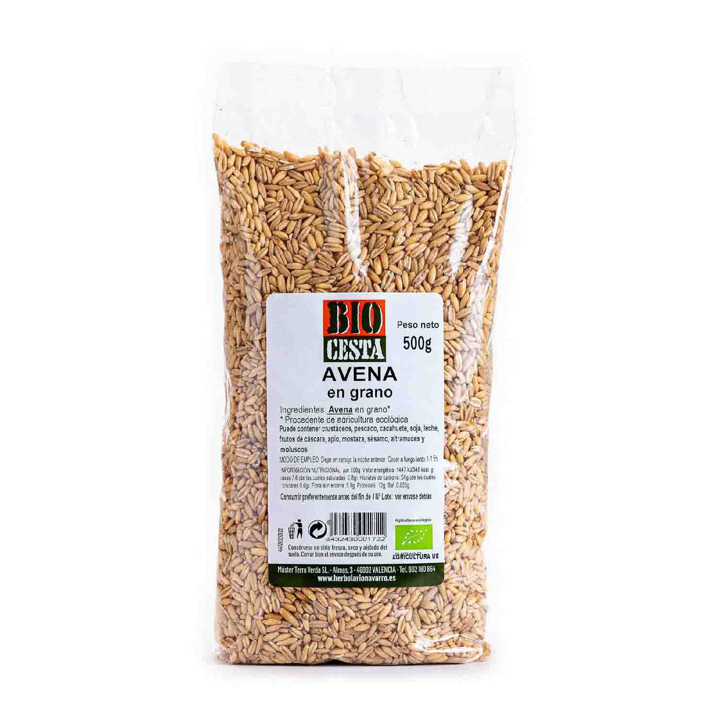 Avena en grano ecológica 500g Bio Cesta