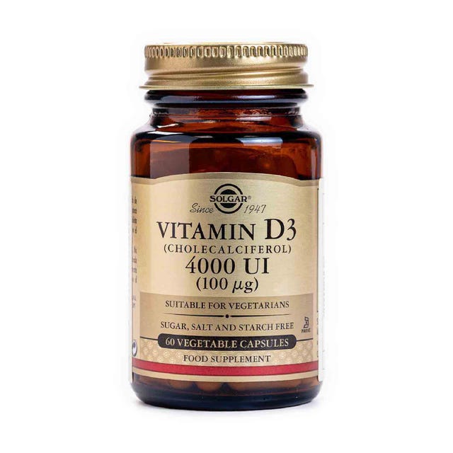 Vitamina D3 (Colecalciferol) 4000 UI (100 μg) 60 cápsulas Solgar