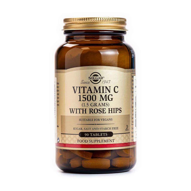 Rose Hips C 1500 mg Vitamina C con escaramujo 90 comprimidos Solgar