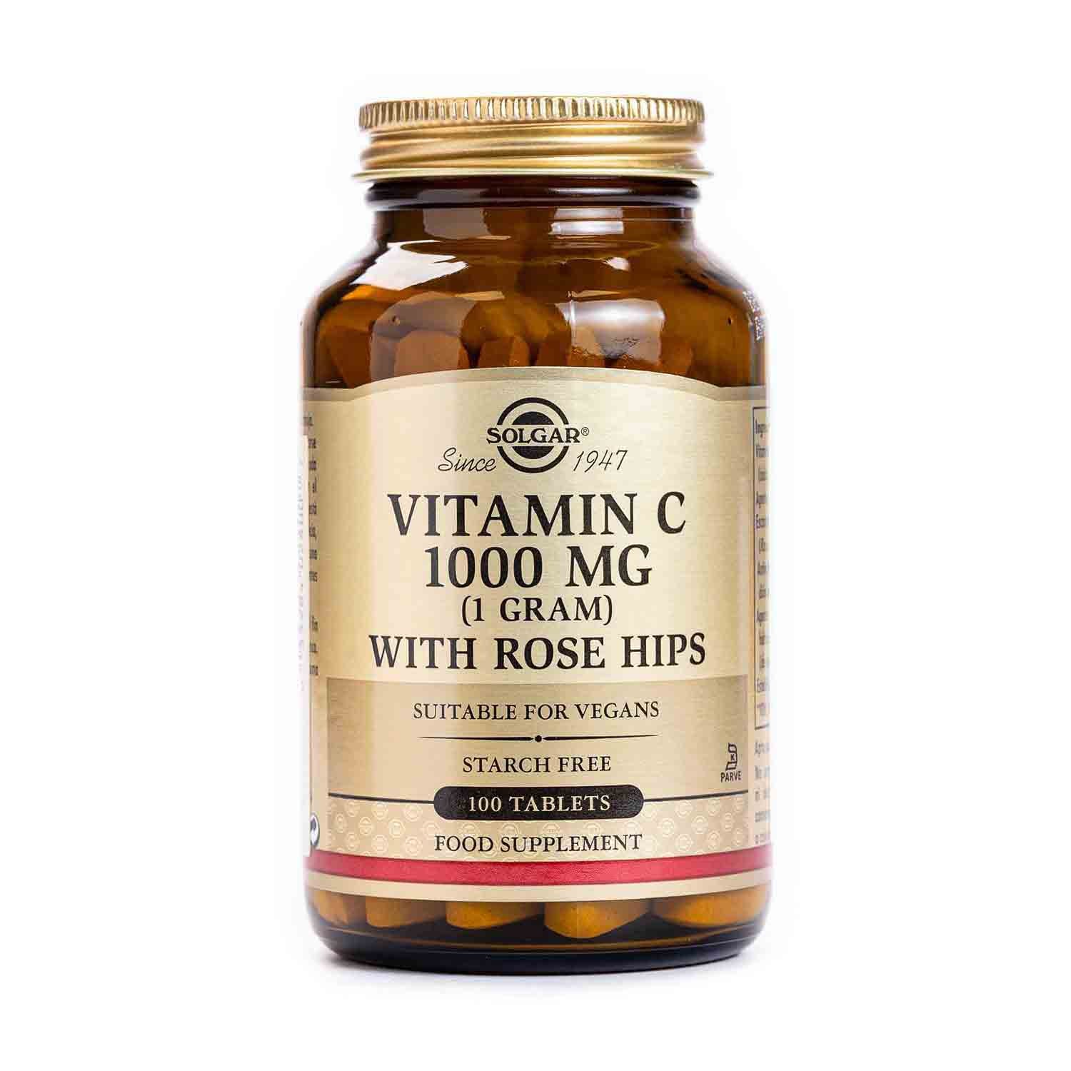 Vitamina C 1000 mg con Escaramujo 100 cápsulas Solgar