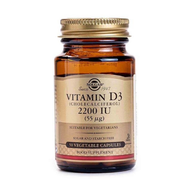 Vitamina D3 (Colecalciferol) 2200 UI (55 μg) 50uds Solgar