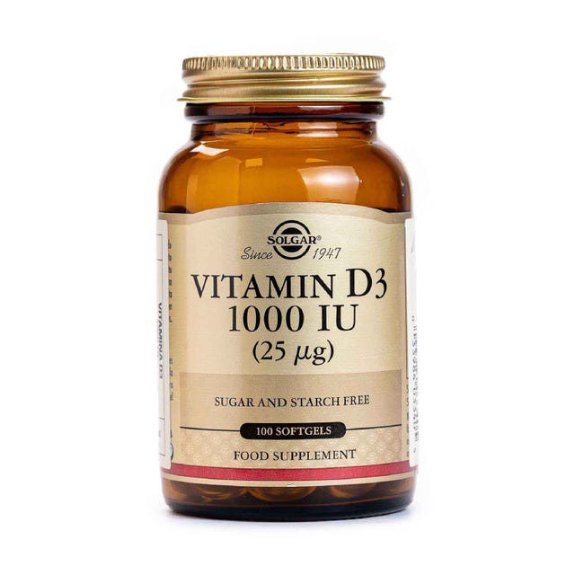 Vitamina D3 1000 UI (25 μg) 100 cápsulas Solgar