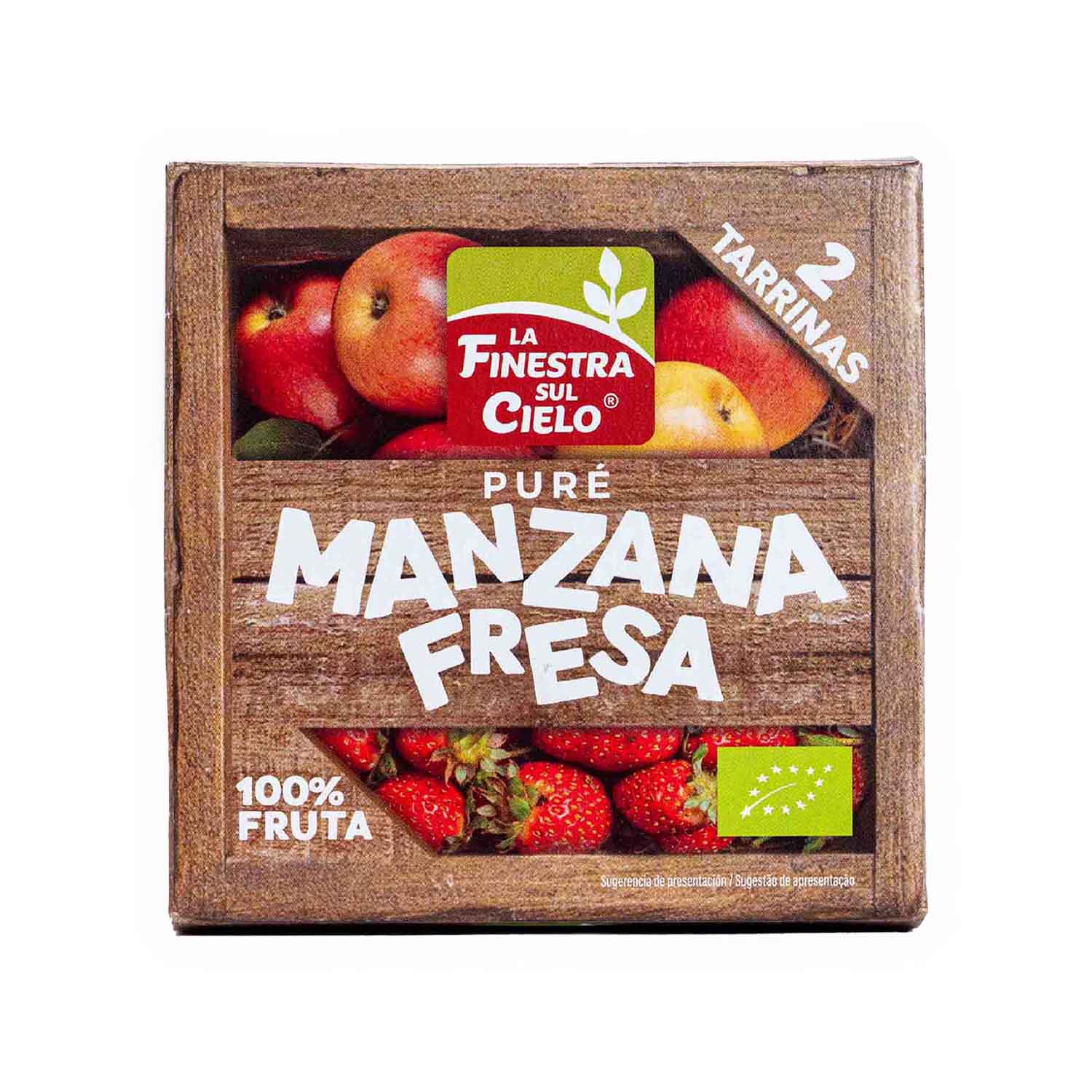 Puré de manzana y fresa 200g La Finestra Sul Cielo
