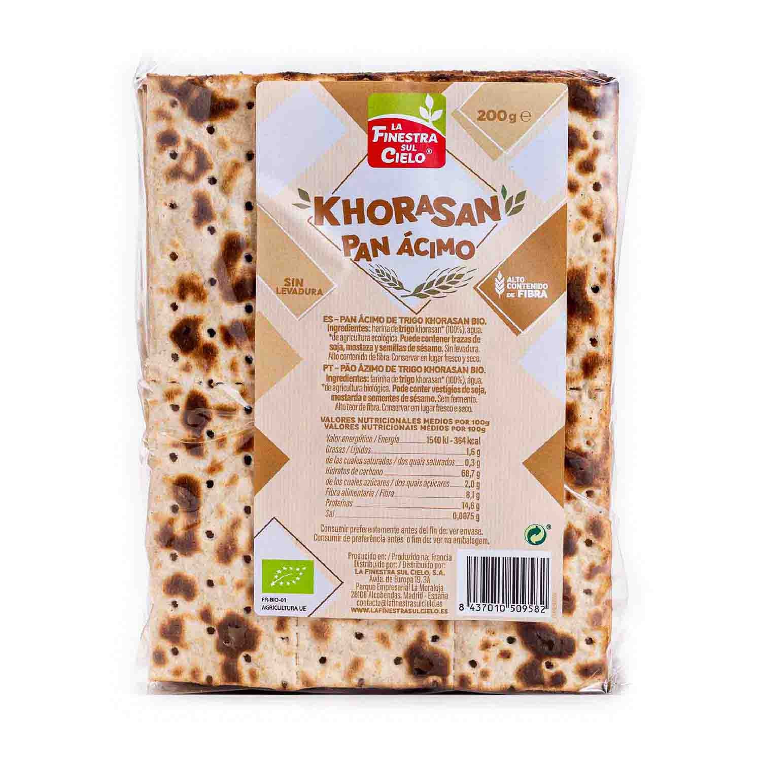 Pan ácimo de kamut 200g La Finestra Sul Cielo