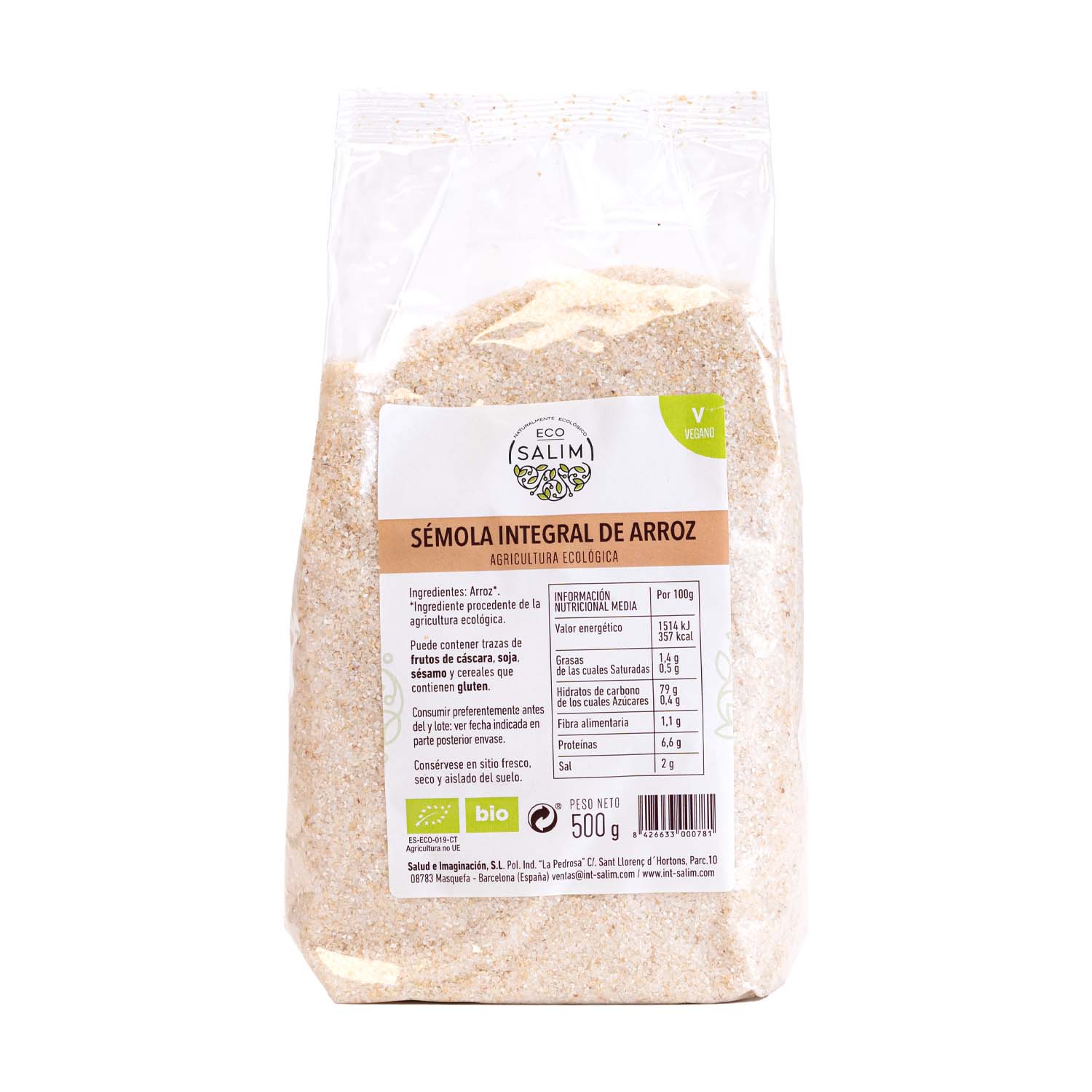 Sémola de arroz integral 500g Eco Salim