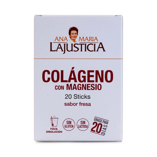 Colágeno con magnesio sticks sabor fresa 20uds Ana María Lajusticia