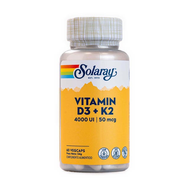 Vitamina D3 & k2. MK7 60 cápsulas Solaray