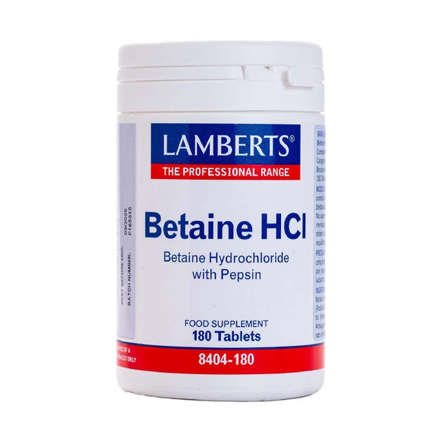 Betaína HCL con Pepsina 180 comprimidos Lamberts