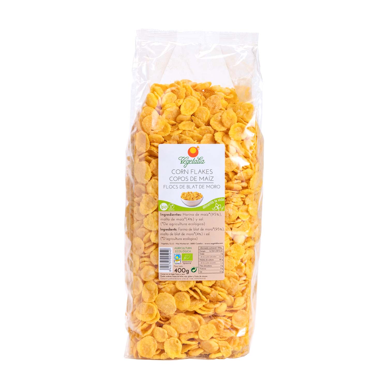 Copos de maíz corn flakes tostados 400g Vegetalia