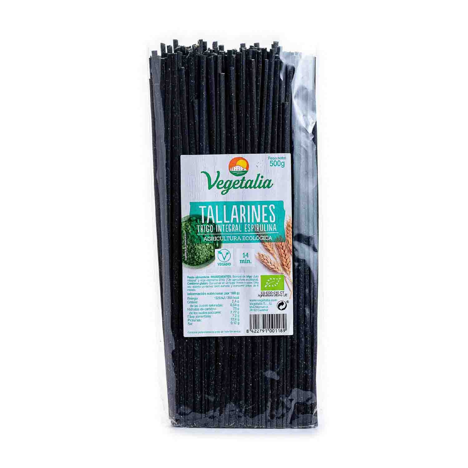 Tallarines con espirulina 500g Vegetalia