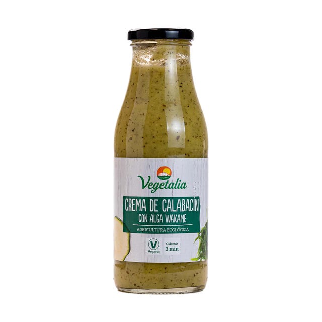 Crema de calabacín con alga wakame bio 500ml Vegetalia