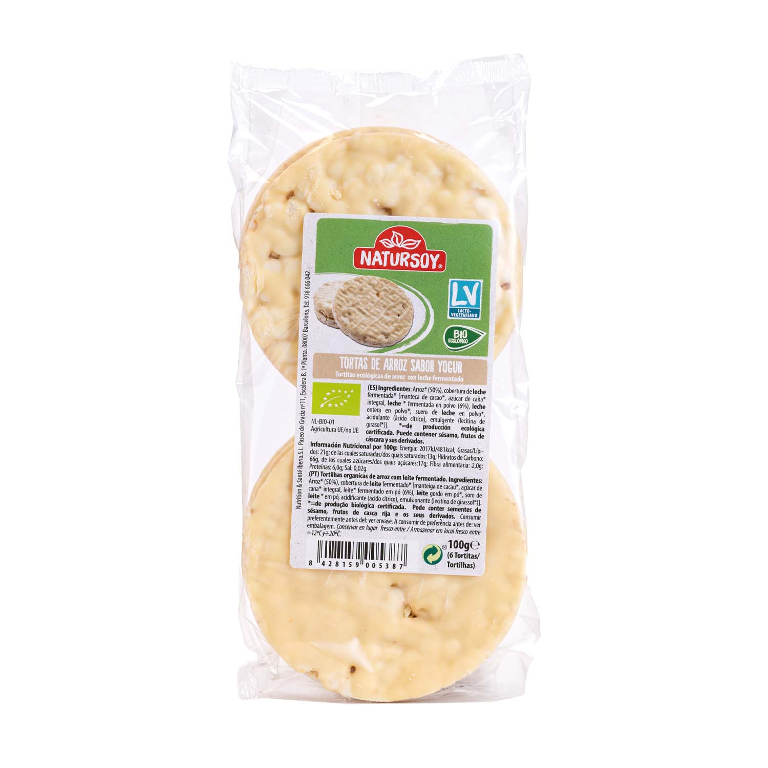 Tortitas de Arroz y Yogur 100g Natursoy