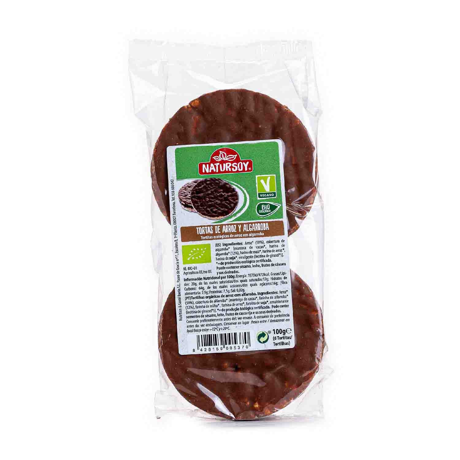Tortitas de arroz y algarroba 100g Natursoy