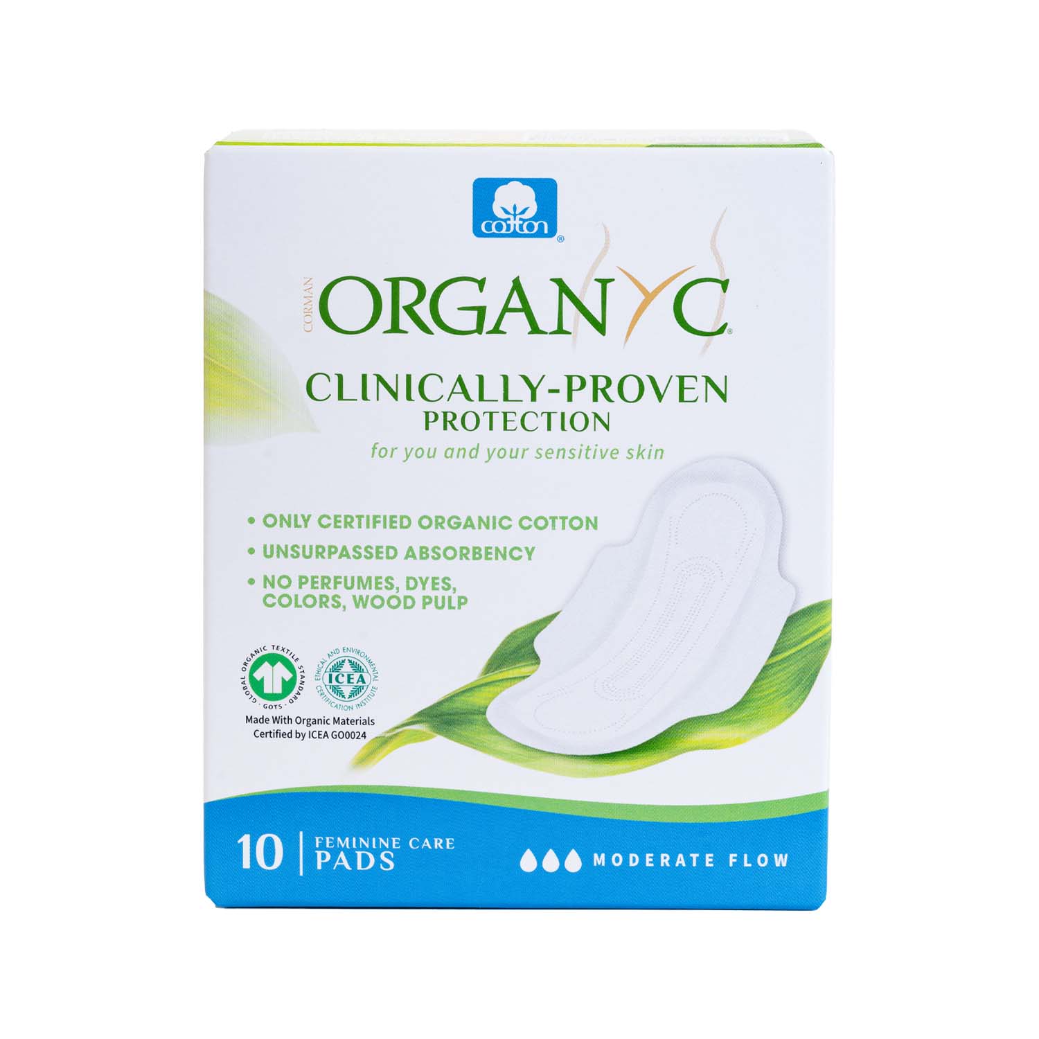 Compresas de día con alas 10uds Organyc