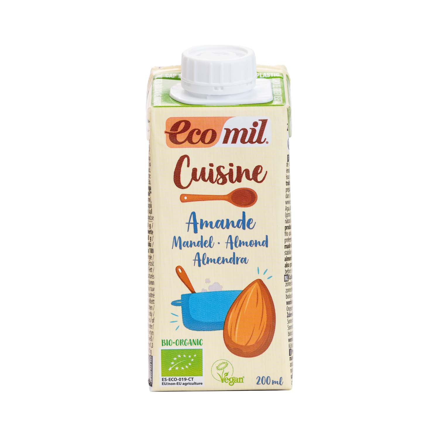 Crema de almendras para cocinar 200ml Ecomil