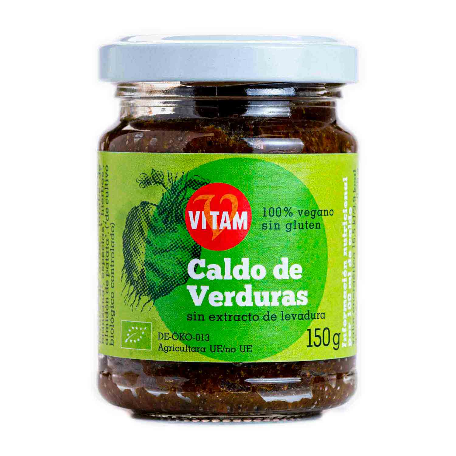 Caldo de levadura y verduras vegano 150g Vitam