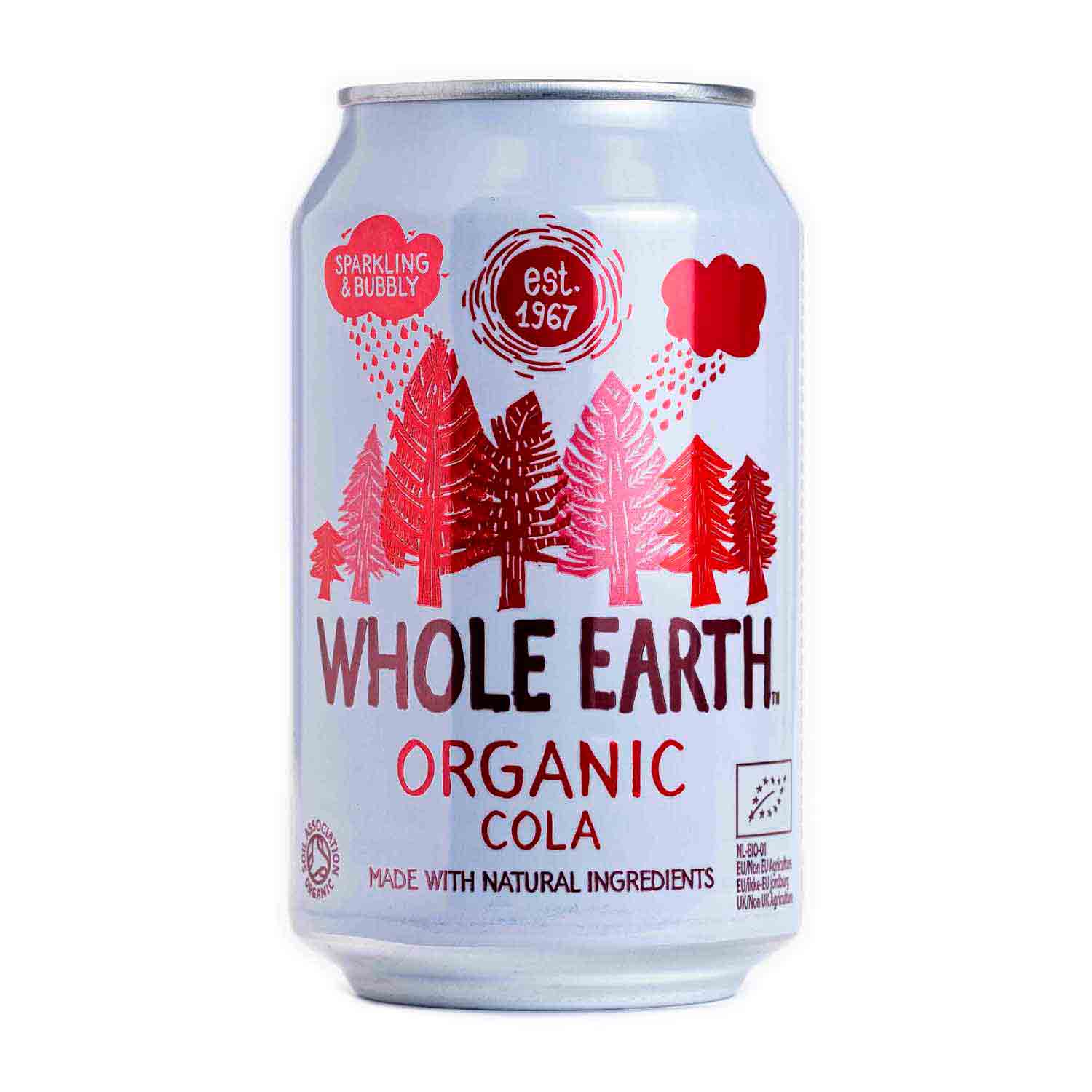 Refresco de cola sin azúcar 330ml Whole Earth
