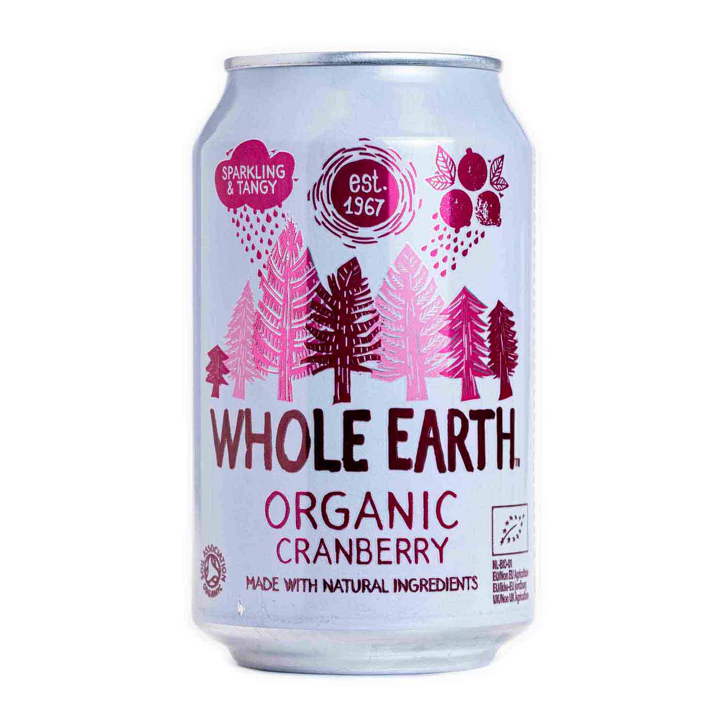 Refresco de arándanos sin azúcar 330ml Whole Earth