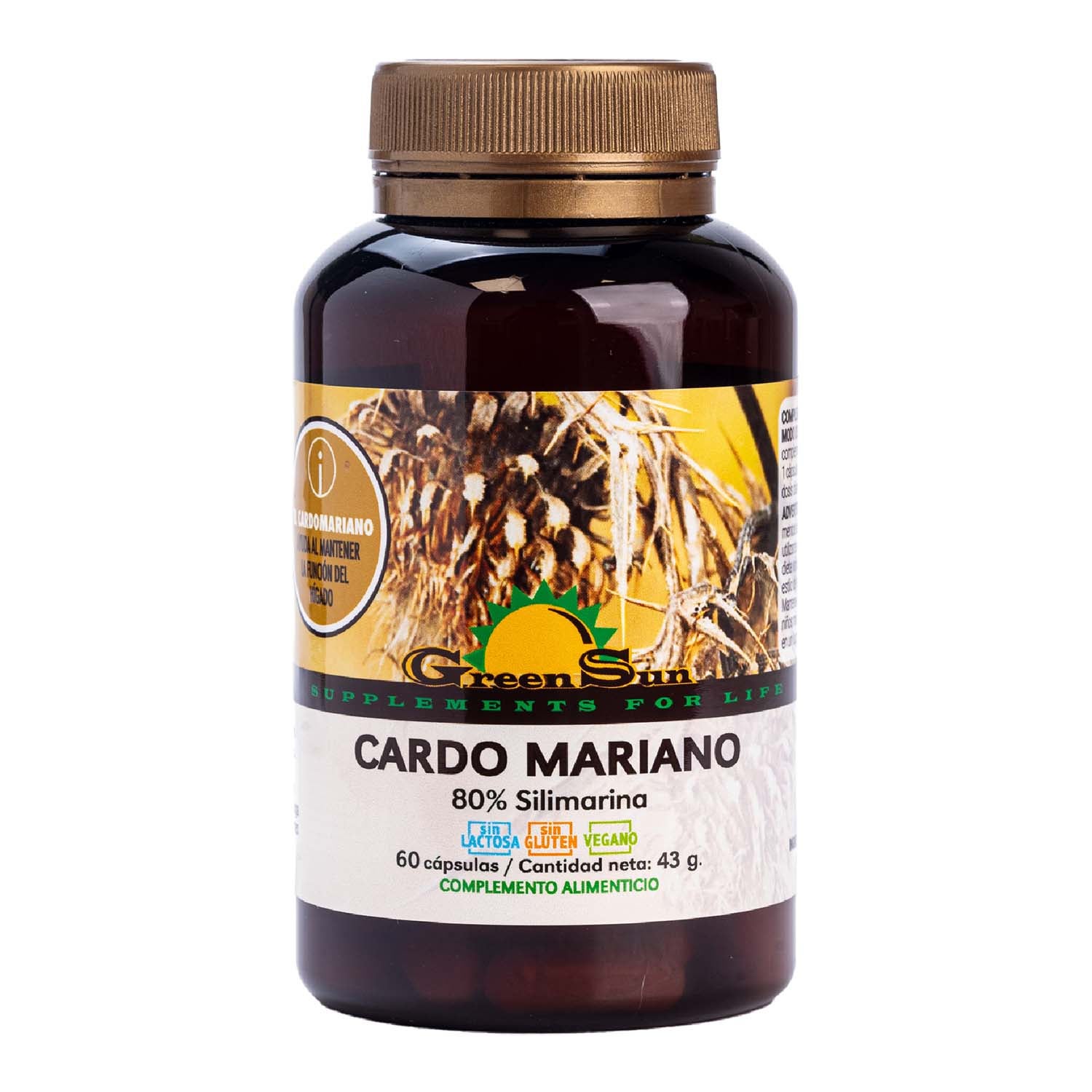 Cardo Mariano 80% Silimarina 60 cápsulas Green Sun