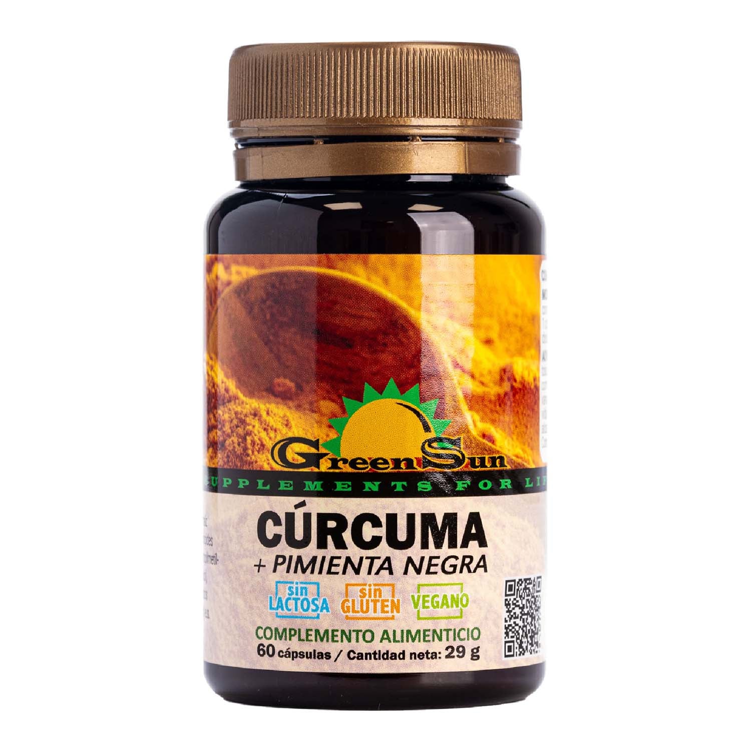 Cúrcuma con Pimienta Negra 60 cápsulas Green Sun