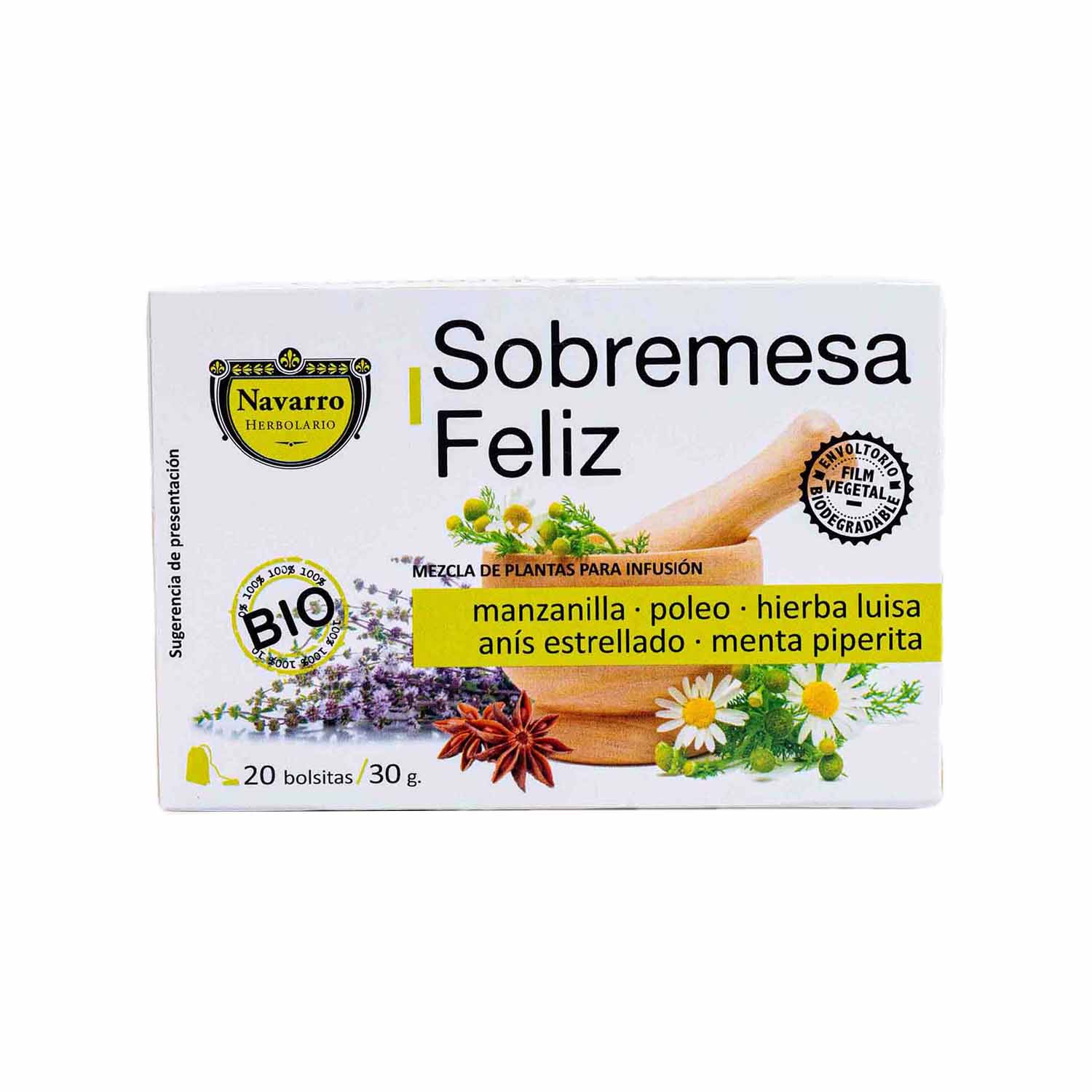 Tisana Sobremesa feliz 20uds Herbolario Navarro