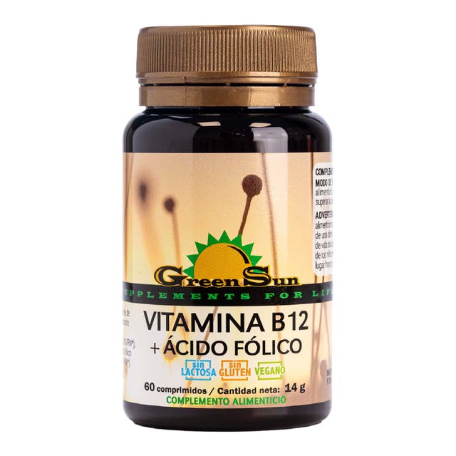 Vitamina B12 + ácido fólico 60 comprimidos Green Sun