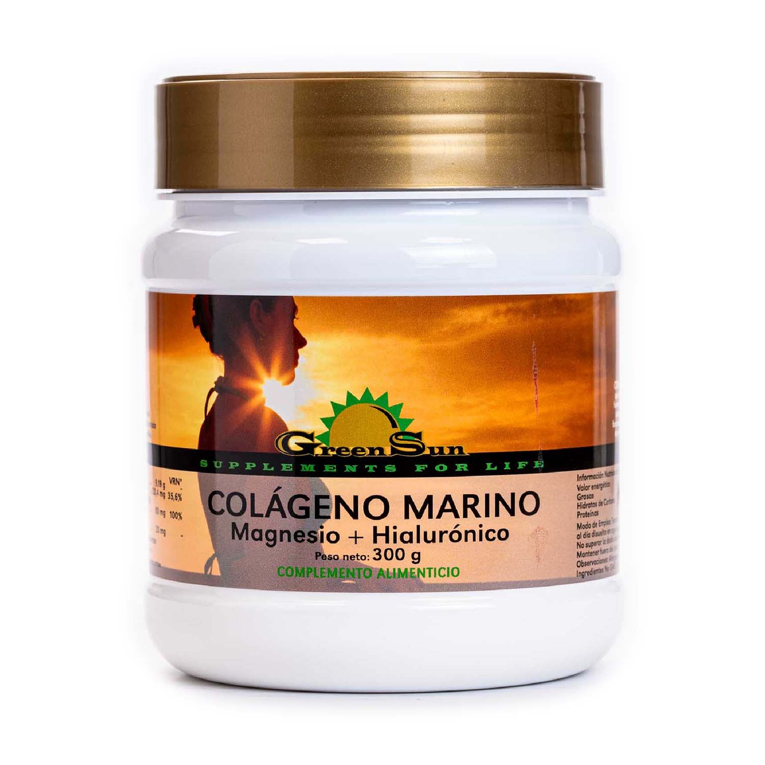 Colágeno Marino (magnesio + hialurónico) 300g Green Sun