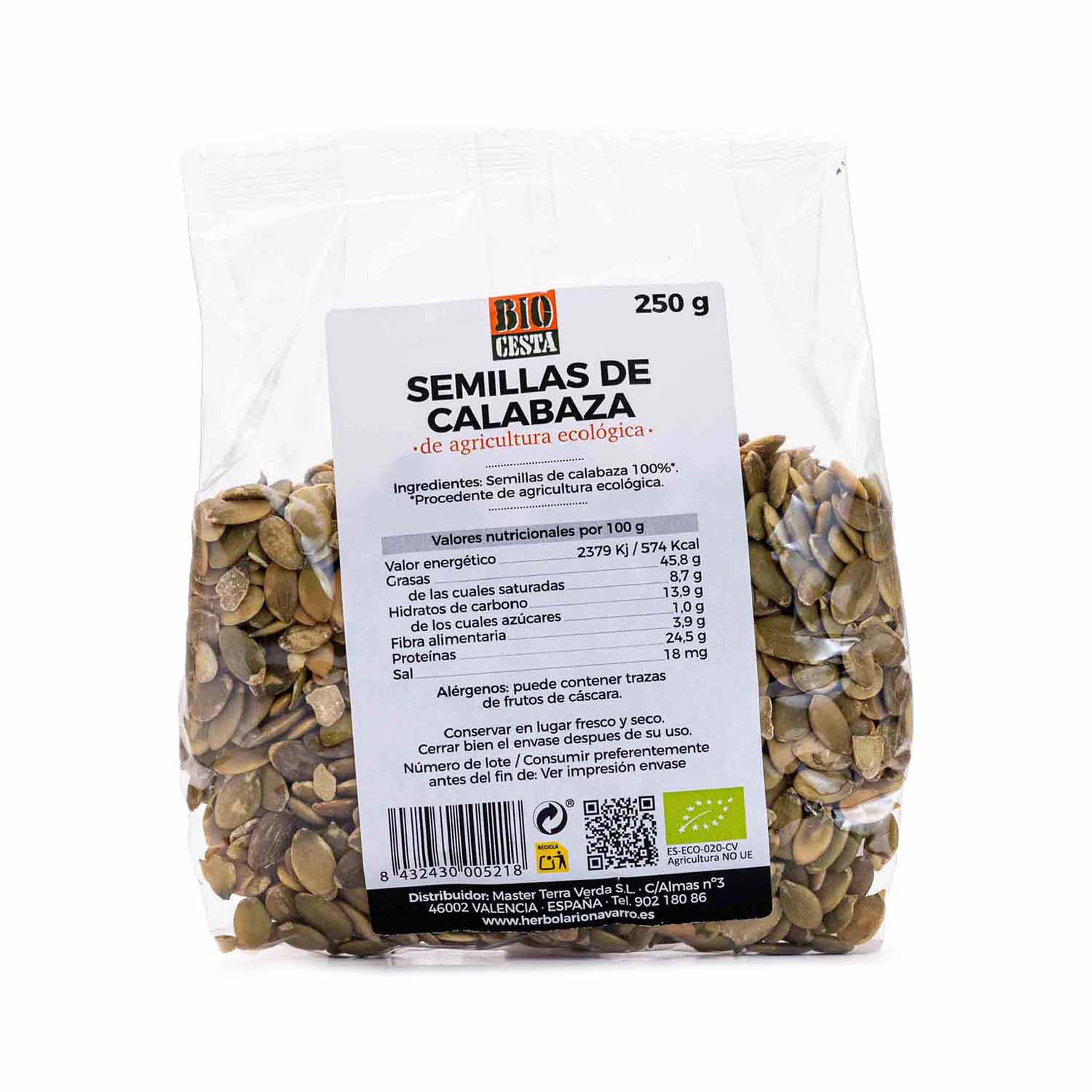 Pipas de Calabaza Peladas 250g Bio Cesta