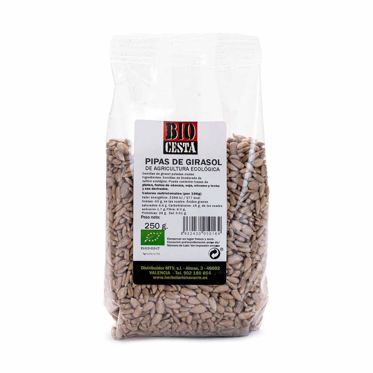 Pipas de Girasol Peladas 250g Bio Cesta