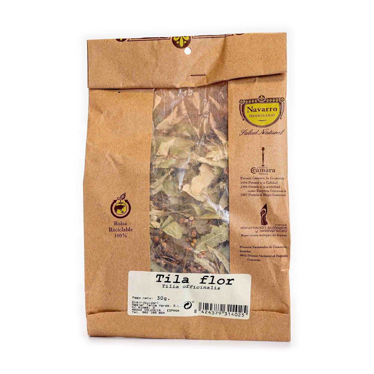 Tila flor a granel para infusión 30g Herbolario Navarro