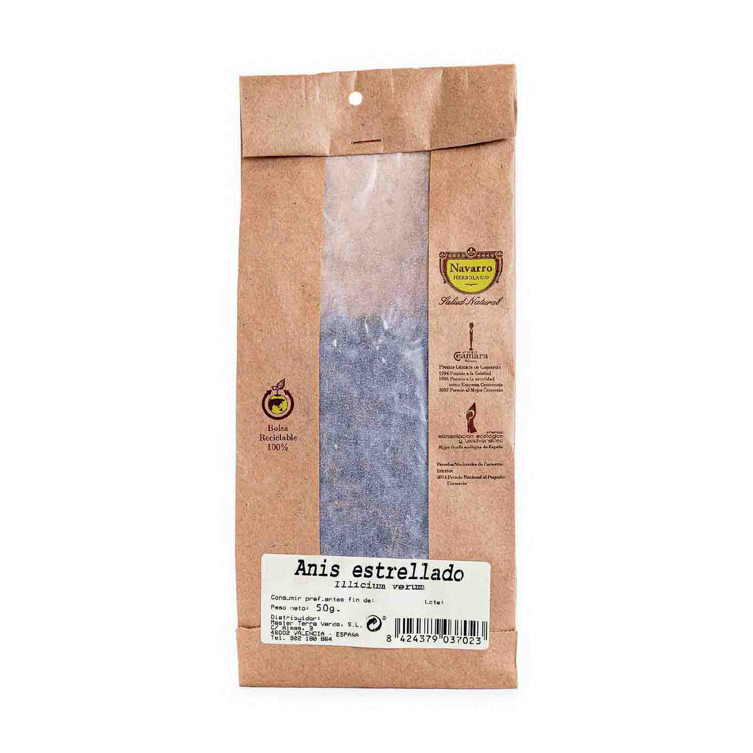 Anís Estrellado a granel para infusión 50g Herbolario Navarro