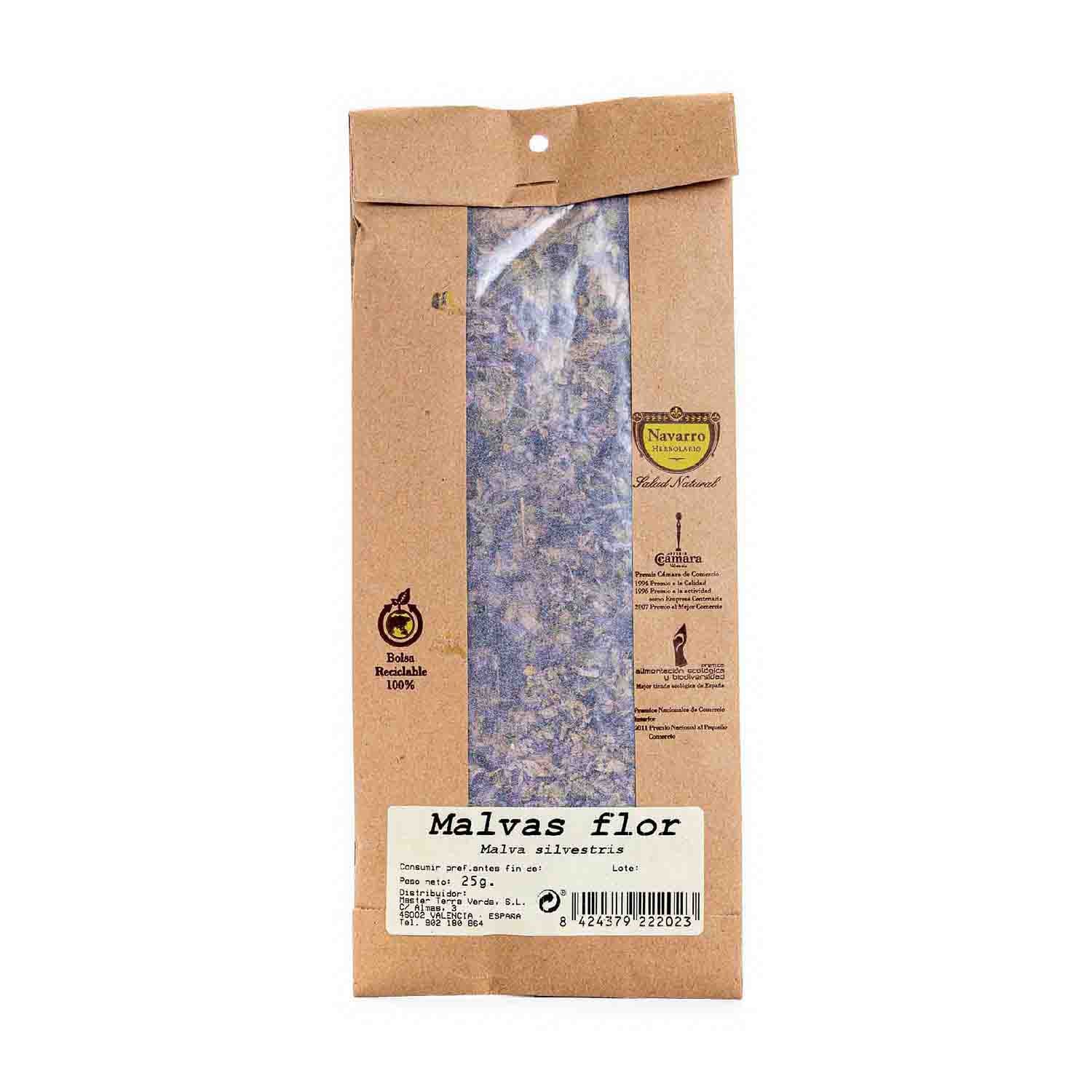 Malva flor a granel para infusión 25g Herbolario Navarro