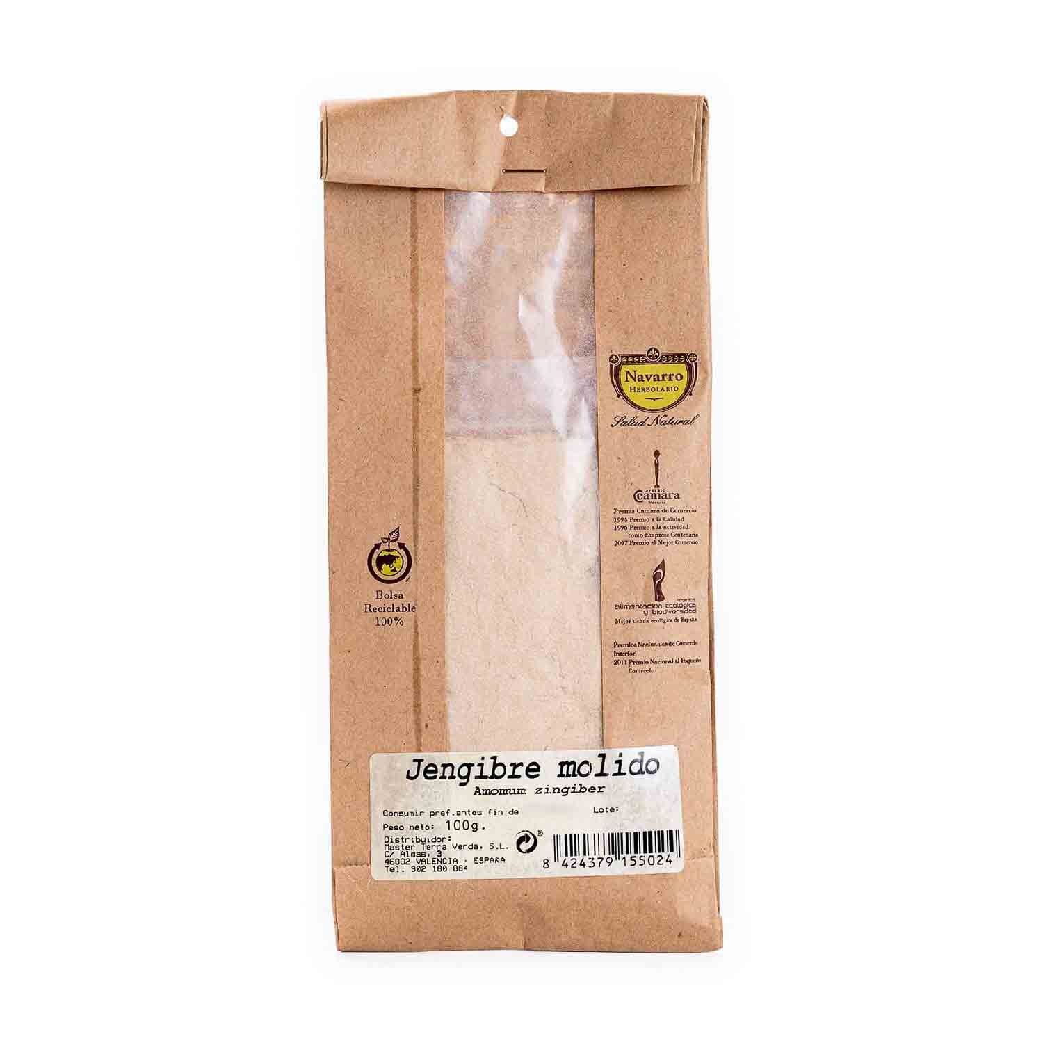 Jengibre molido en polvo 100g Herbolario Navarro