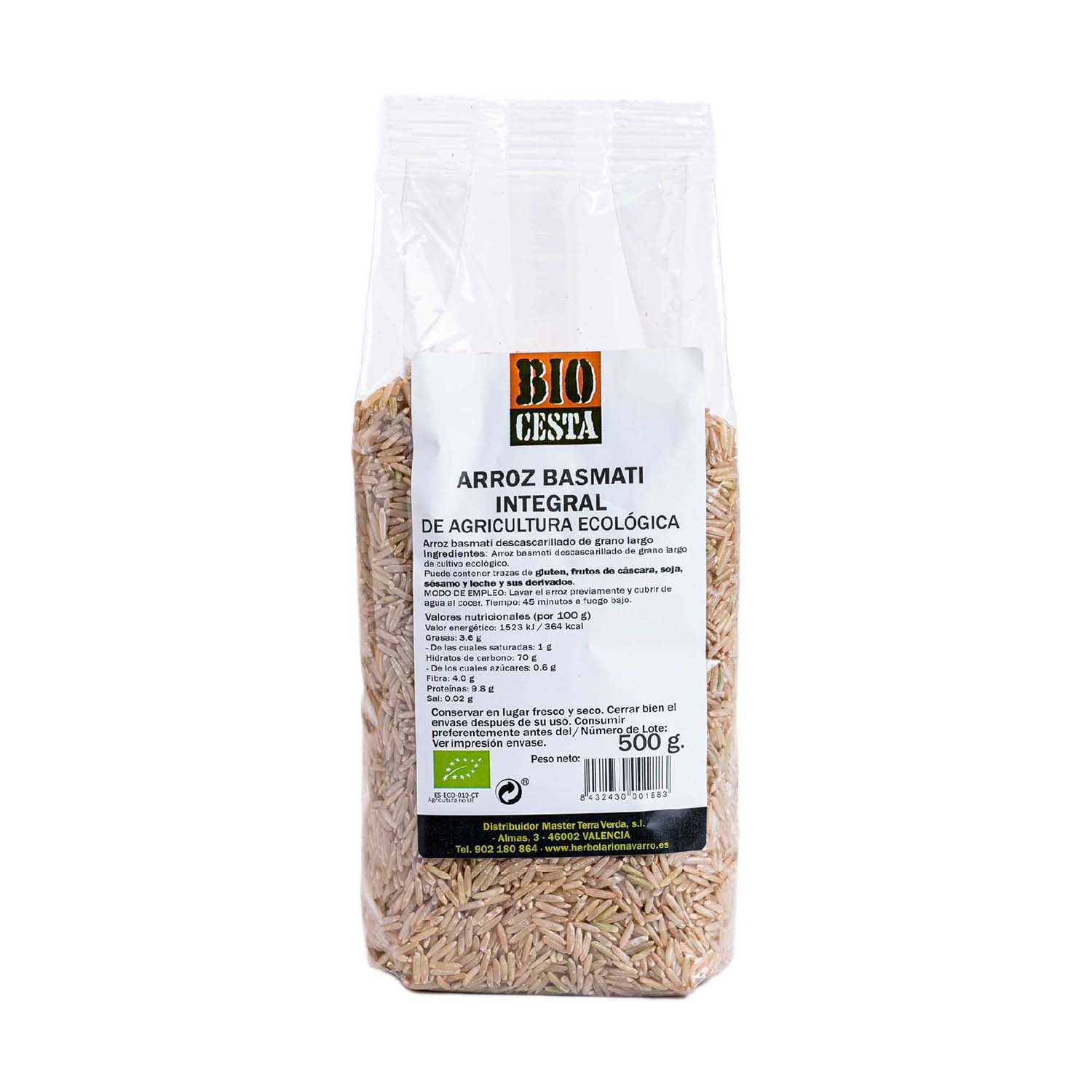 Arroz Basmati Integral 500g Bio Cesta 