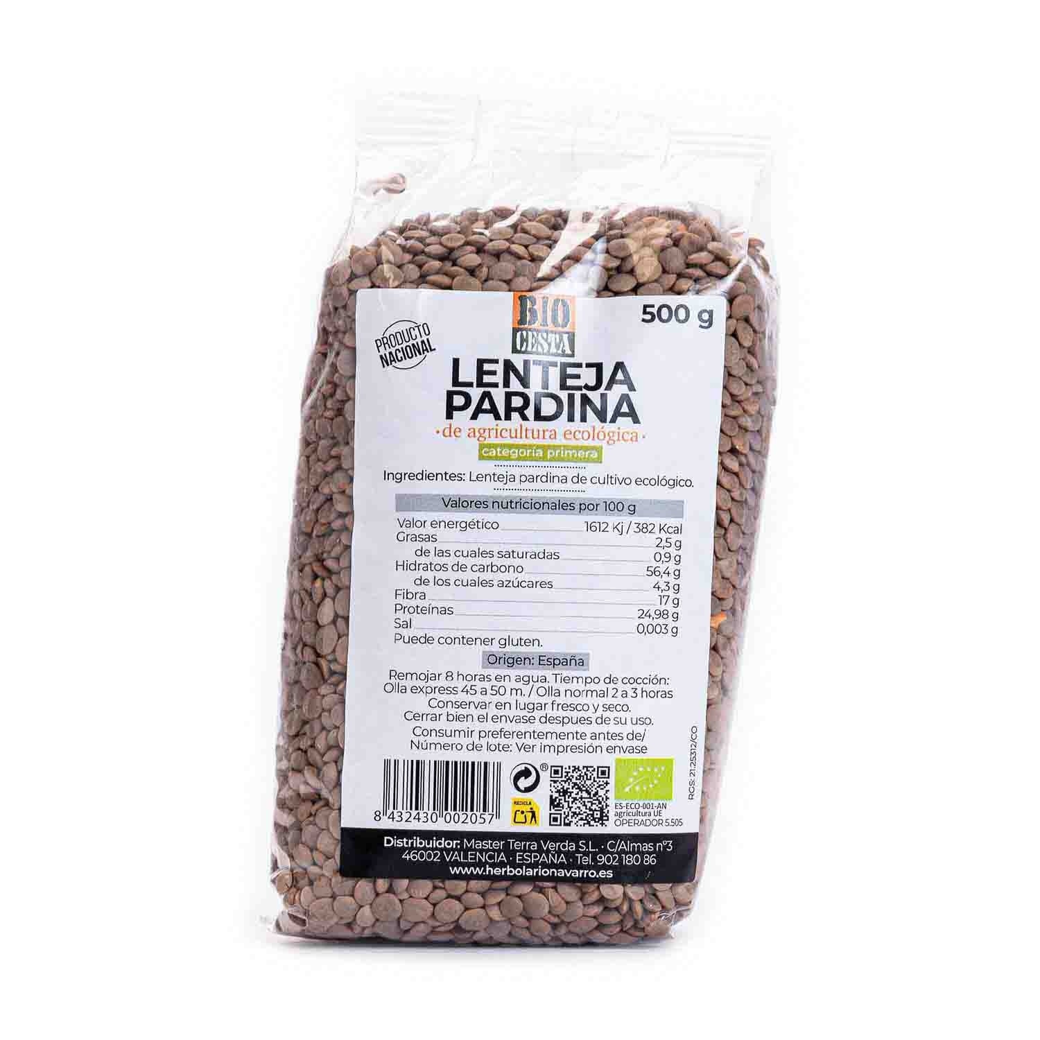 Lentejas marrones bio 500g Bio Cesta