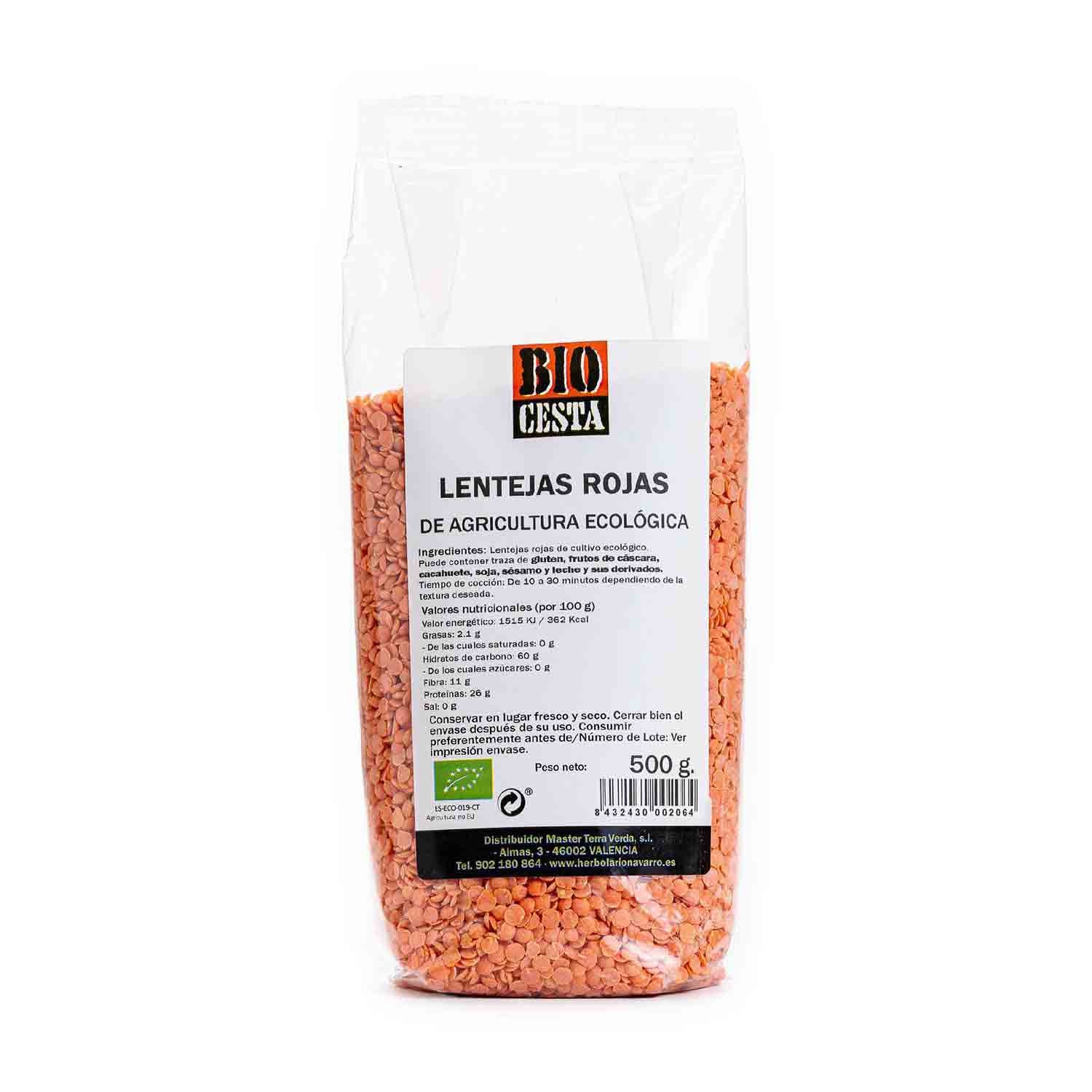 Lentejas rojas bio 500g Bio Cesta
