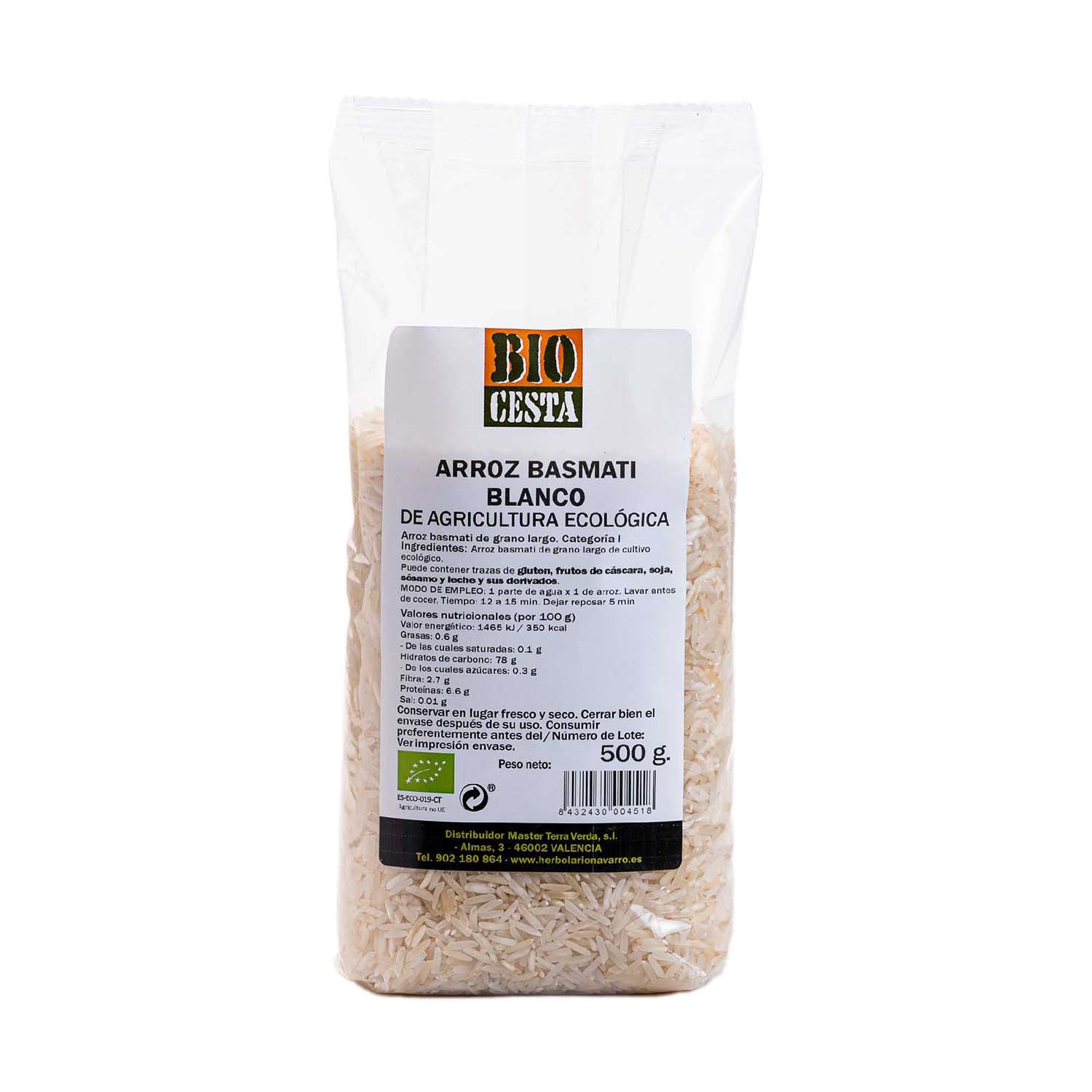 Arroz basmati blanco Bio 500g Bio Cesta