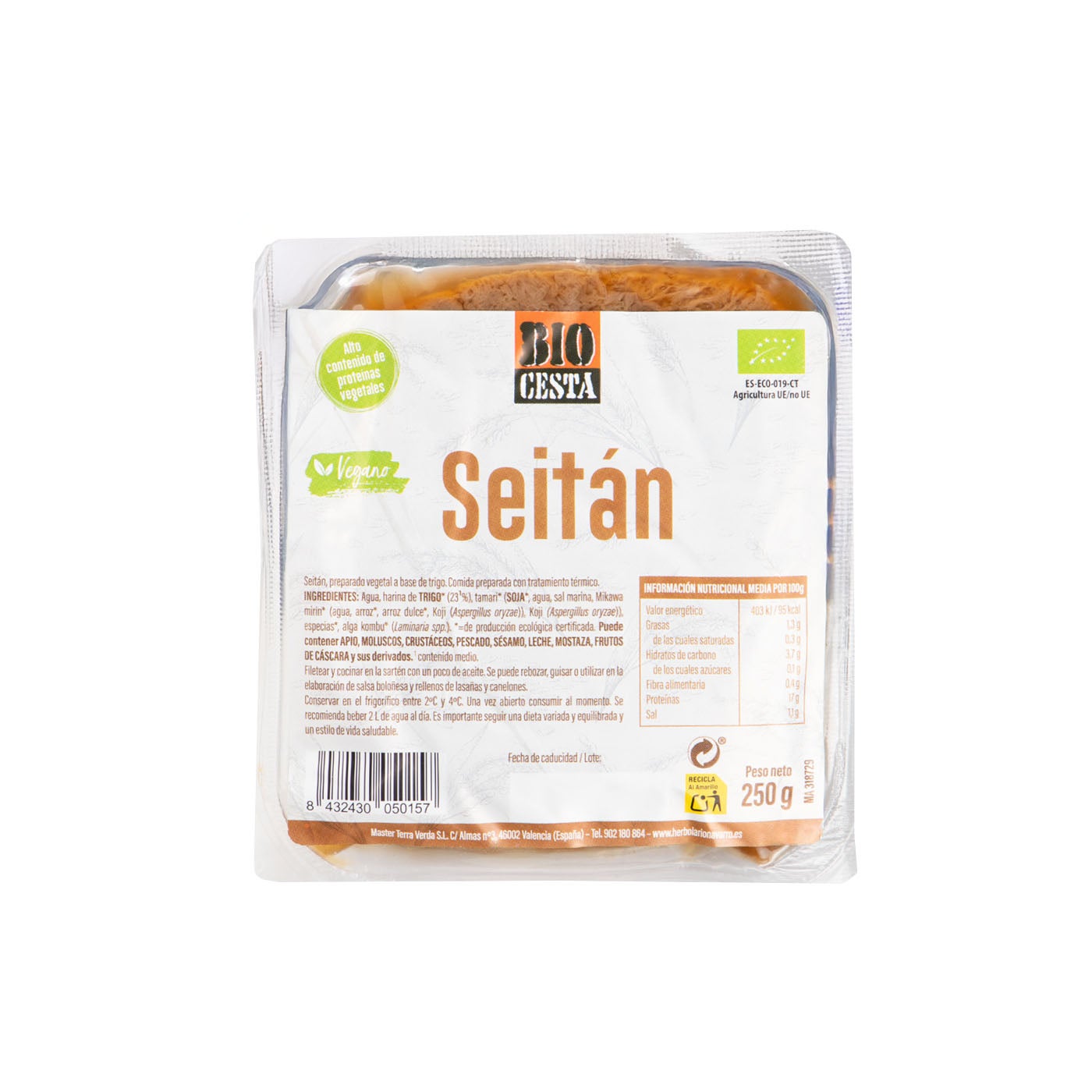 Seitán de trigo fresco 250g Bio Cesta