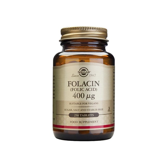 Folacín (Ácido Fólico) 400 µg 250 comprimidos Solgar