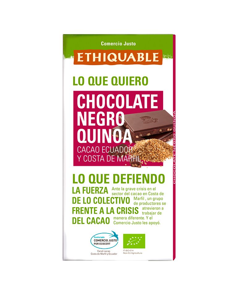 Chocolate negro con quinoa