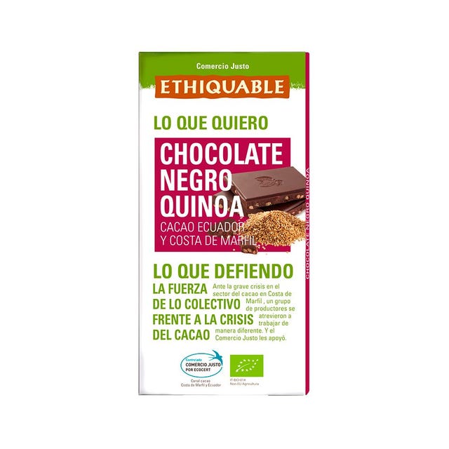 Chocolate negro con quinoa