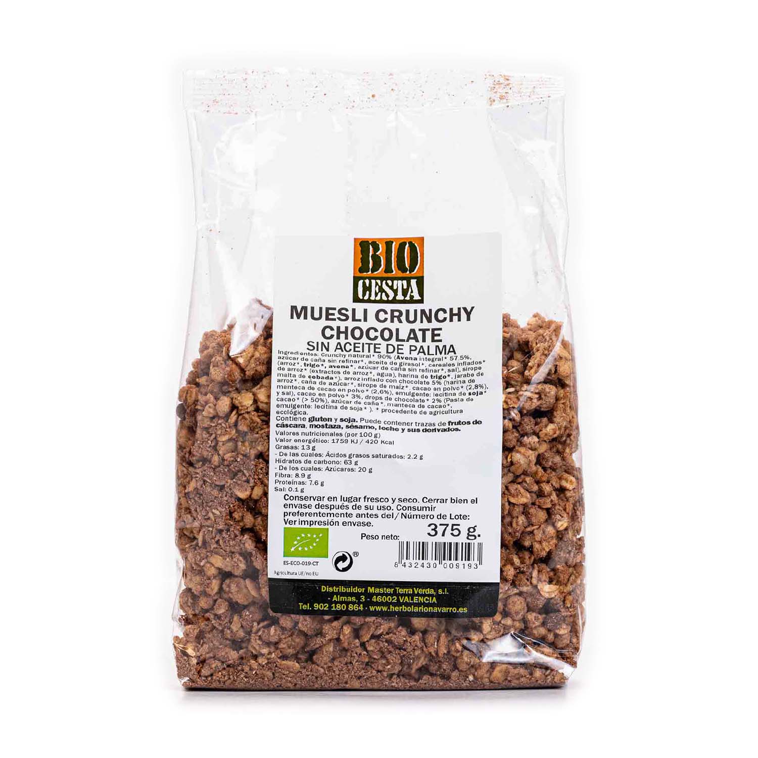 Muesli Krunchy con chocolate 375g Bio Cesta